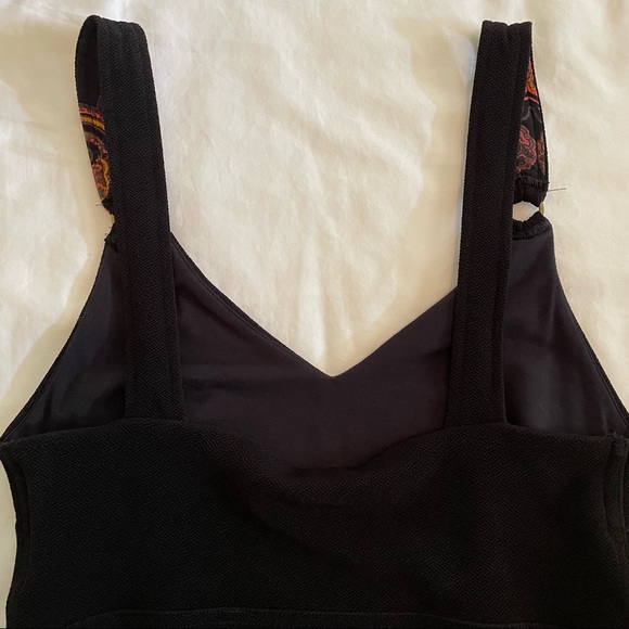 Free People Paisley Pop Tank XS black crop top with a tie side. - Picture 9 of 10